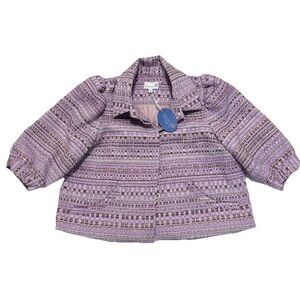 Cartolina Women's Purple Tweed Colby Jacket Medium NWT!